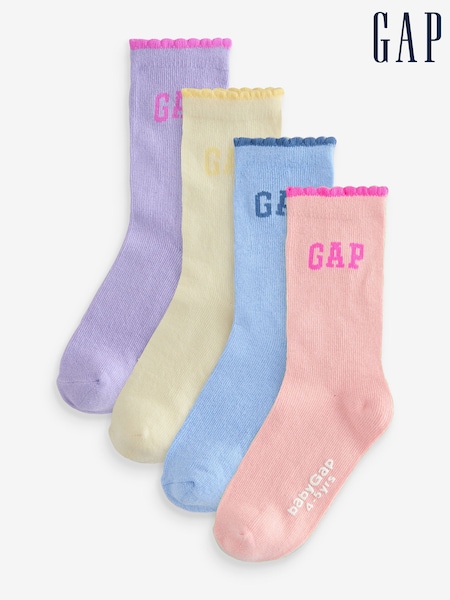Gap Multi Crew Logo Socks 4-Pack (Newborn-5yrs) (W80753) | £15