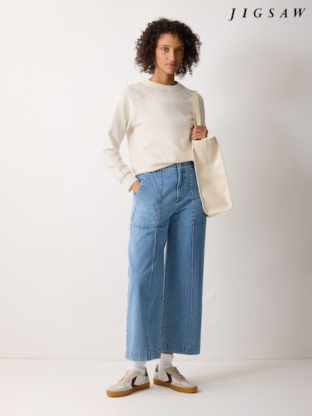 Jigsaw Cream Textured Slub Sweatshirt (W80803) | £79