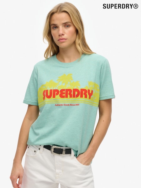 Superdry Green Outdoor Stripe Relaxed T-Shirt (W80928) | £27