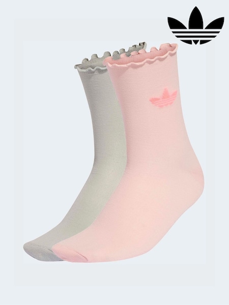 adidas originals Pink Ruffle Sock 2P (W80948) | £12