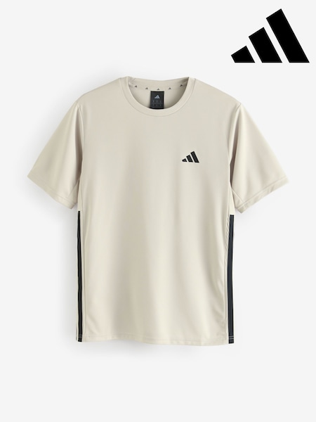 adidas Grey 3 Stripe Training T-Shirt (W80983) | £23