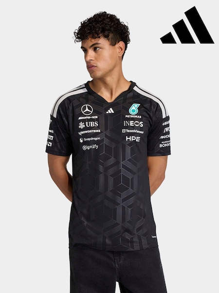 adidas Black Mercedes - Amg Petronas Formula 1 Team Driver Jersey T-Shirt (W81027) | £75