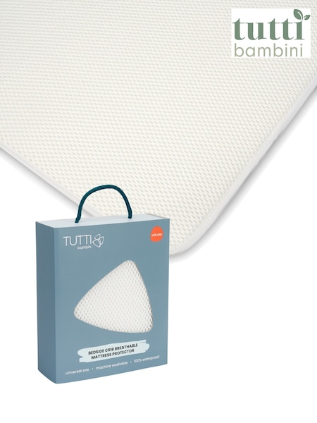 Tutti Bambini White Bedside Crib Breathable Mattress Topper Protector (W81054) | £30