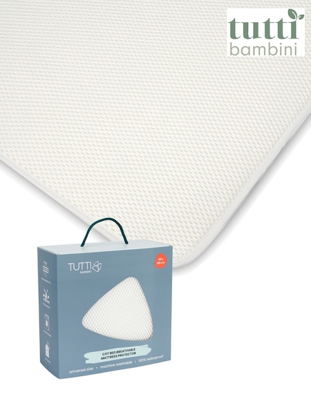 Tutti Bambini White Cot/Cot Bed Breathable Mattress Topper Protector (W81063) | £40
