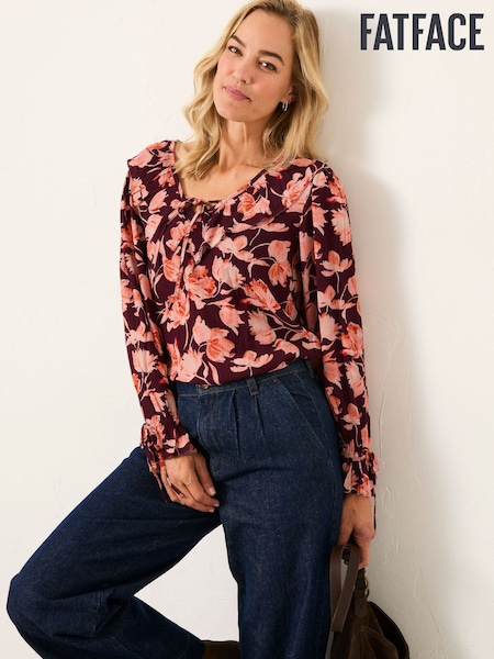 FatFace Rene Burgundy Red Blouse (W81194) | £52