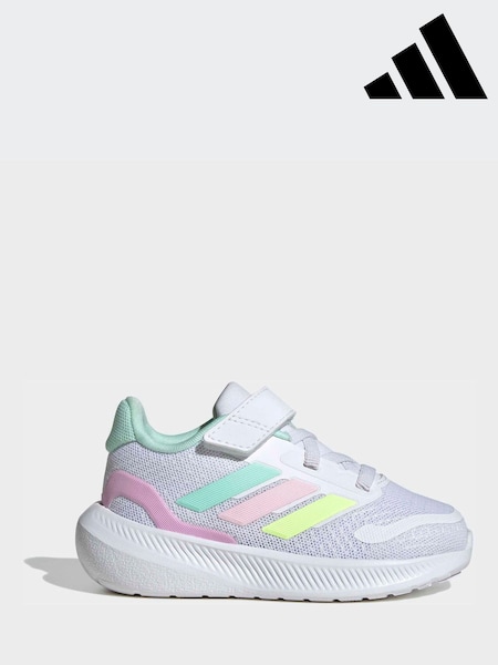 adidas White/Aqua Runfalcon 5 Hook and Loop Easy On Infant Trainers (W81290) | £25