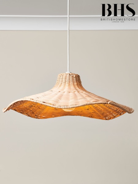 BHS Natural Easy Fit Percy Wavy Rattan Light (W81310) | £45