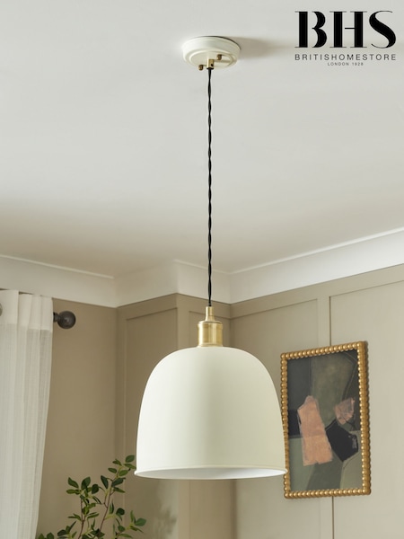 BHS Satin IvoryAnt Brass Dale Galley Ceiling Pendant (W81318) | £50