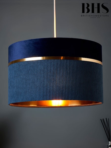 BHS Blue Violet 30cm Mixed Fabric Shade (W81319) | £35