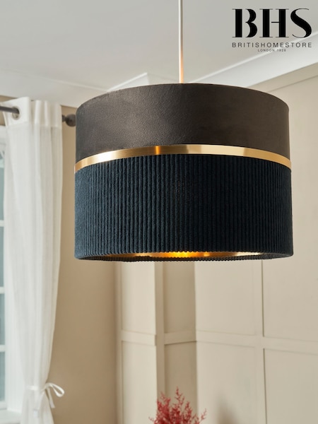 BHS Grey Violet 30cm Mixed Fabric Shade (W81325) | £35