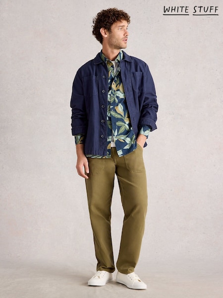 White Stuff Blue Finsbury Leaf Print Shirt (W81610) | £55
