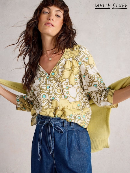 White Stuff Yellow Rae Cotton Top (W81640) | £45
