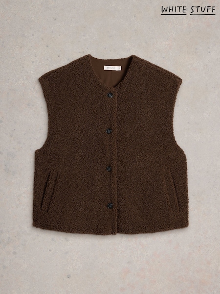White Stuff Brown Borg Gilet (W81650) | £69