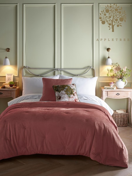 Appletree Pink Austell Velvet Bedspread (W81775) | £50