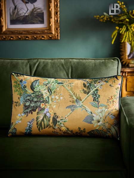 Laurence Llewelyn-Bowen Gold Cotswold Fantasia Dawn Velvet Filled Cushion (W81776) | £18