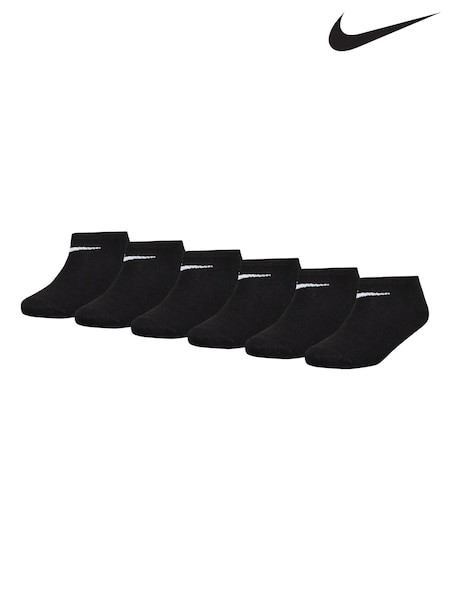 Nike Black Little Kids Trainer Socks 6 Pack (W81825) | £14