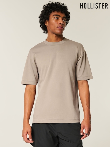 Hollister Boxy Crop Cooling Crew Neck T-Shirt (W82330) | £16
