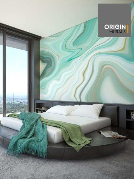 Origin Murals Emerald Marbled Ink 3.5M x 2.8M Wall Mural (W82523) | £73