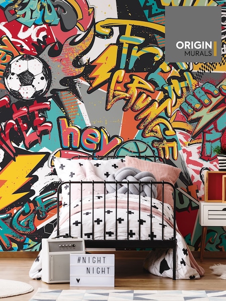 Origin Murals Red Sports Graffiti 3.5M x 2.8M Wall Mural (W82529) | £73