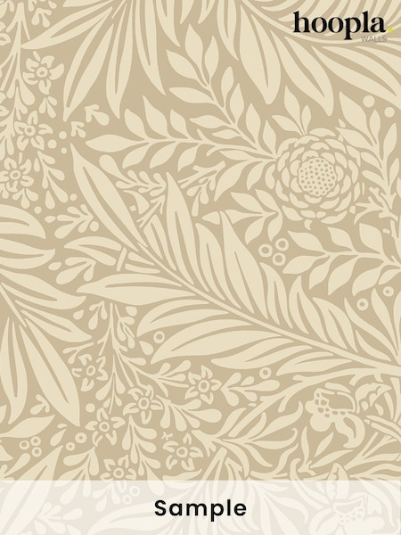Hoopla Walls Straw Ditsy Leaf Stripe A4 Wallpaper Sample (W82539) | £1