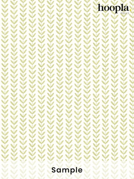 Hoopla Walls Apple Ditsy Leaf Stripe A4 Wallpaper Sample (W82543) | £1