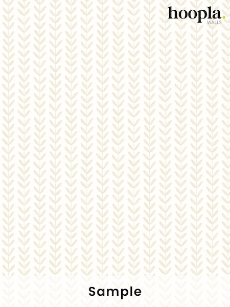 Hoopla Walls Linen Ditsy Leaf Stripe A4 Wallpaper Sample (W82547) | £1