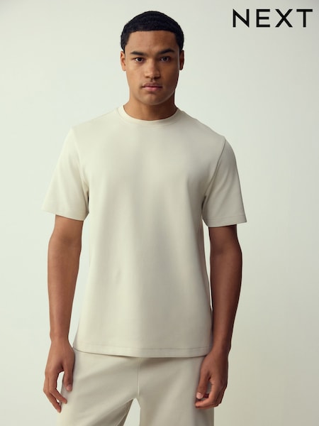 Stone Neutral Regular Fit Smart Soft Touch Heavyweight T-Shirt (W82678) | £16