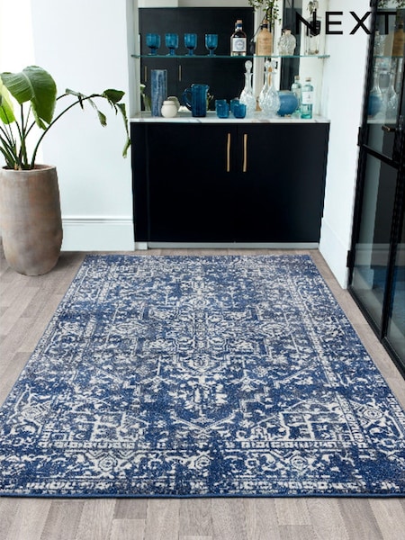 Navy Nova Oriental Rug (W82710) | £80 - £230