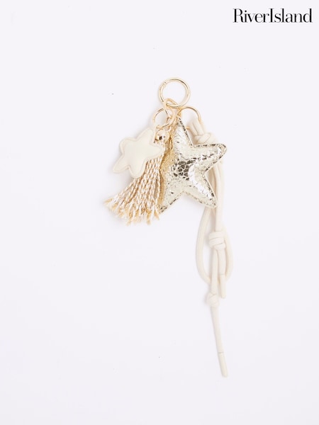River Island Cream Star Charm Bag (W82768) | £18