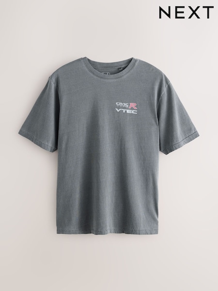 Grey Honda Civic Type R Hot Hatch Car Graphic T-Shirt (W82847) | £25