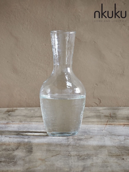 Nkuku Clear Yala Hammered Jug (W82852) | £32