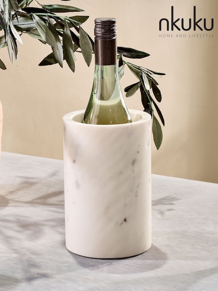 Nkuku White Duru Marble Wine Cooler (W82856) | £65