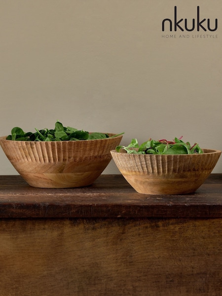 Nkuku Natural Gavivi Mango Wood Bowl (W82857) | £70