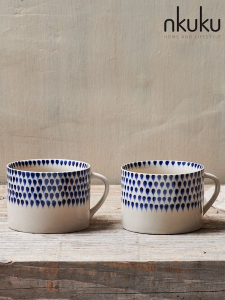 Nkuku Blue Indigo Drop Mug (W82872) | £32