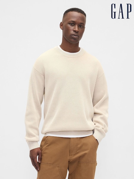 Gap Cream V-Plaited Rib Jumper (W82973) | £35