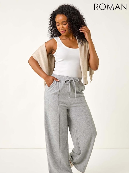 Roman Grey Petite Pintuck Tie Front Joggers (W83106) | £32