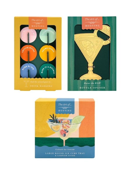 Portico Designs Art of Hosting Set of Drinks Markers, Bottle Opener and Ice Cube Tray (W83127) | £33