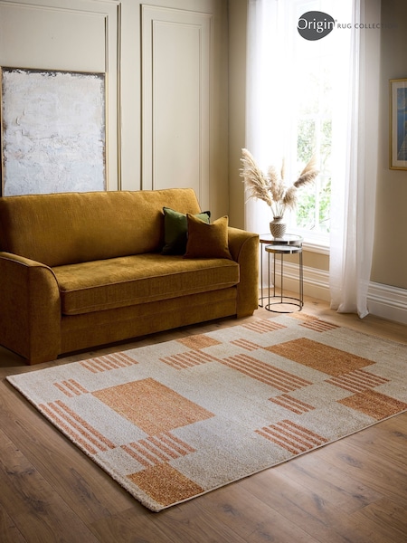 Origin Rug Collection. Terracotta Nomad Block Rug (W83233) | £45 - £225
