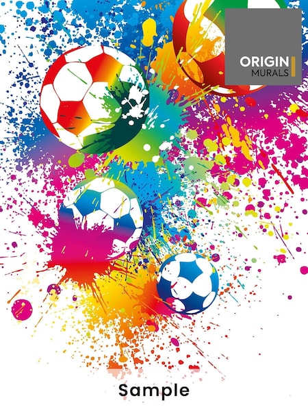 Origin Murals Multi Football Splash Matte Non Woven A3 Mural Sample (W83581) | £1