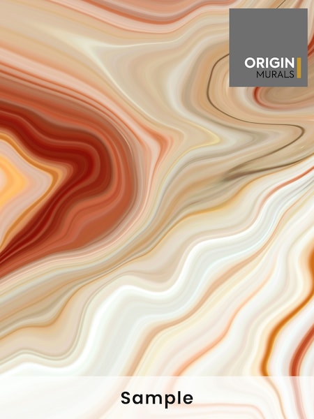 Origin Murals Cinnamon Marbled Ink Matte Non Woven A3 Mural Sample (W83586) | £1