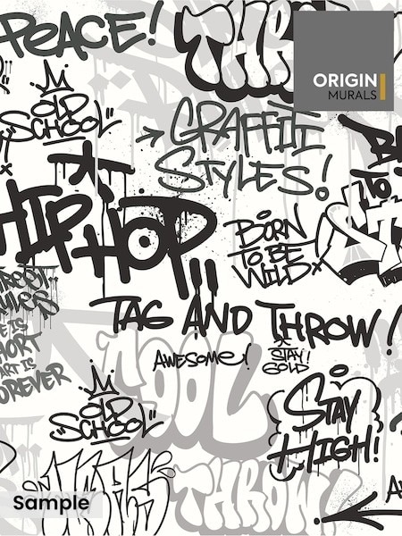 Origin Murals Mono Graffiti Matte Non Woven A3 Mural Sample
