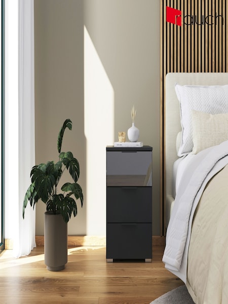 Rauch Metallic Grey Bayla Bedside Table (W83603) | £177