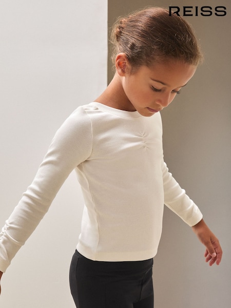 Reiss Ecru Tabi 3-9 yrs Reiss | Royal Ballet Ruched Rib Top (W83706) | £20