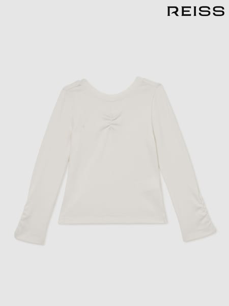 Reiss Ecru Tabi 13-14 yrs Reiss | Royal Ballet Ruched Rib Top (W83711) | £26