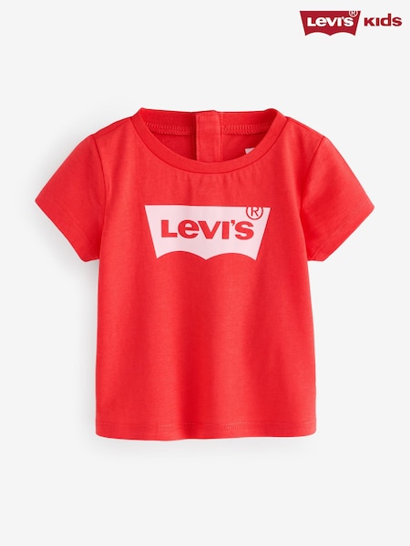 Levi's® Red Baby Short Sleeve Batwing Logo T-Shirt (W83743) | £10