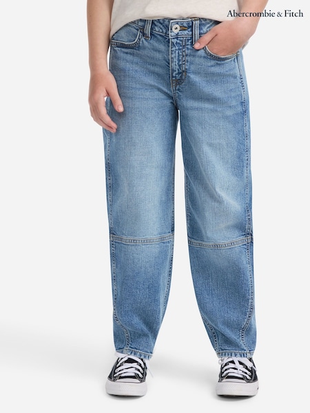 Abercrombie & Fitch Blue High Rise Barrell Jeans (W83791) | £55
