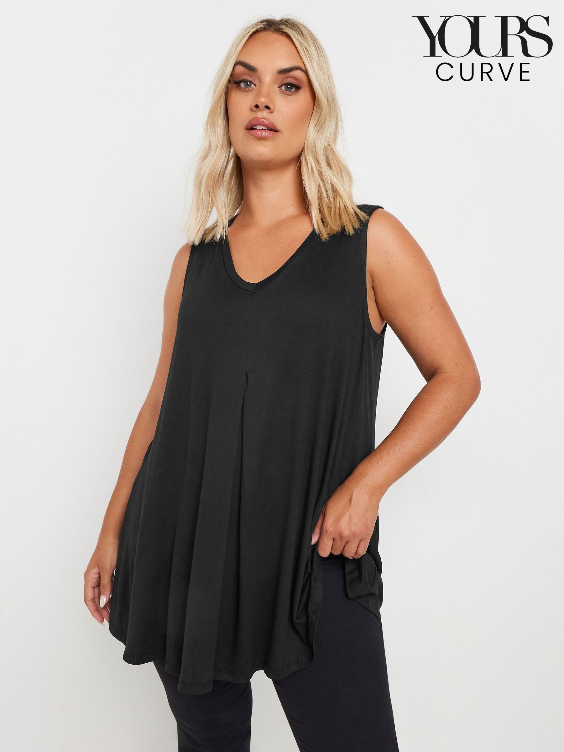 トップス TWINKLE CURVE VEST Deep V-neck sleeveless vest