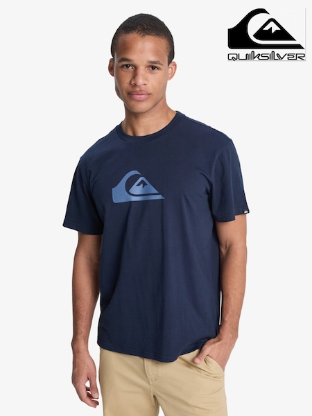 Quiksilver Blue EV Comp Logo Short Sleeve T-Shirt (W84075) | £22