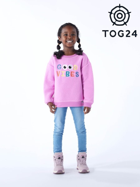 Tog 24 Pink Kids Swaledale Shaun The Sheep Print  Sherpa Sweater (W84216) | £28