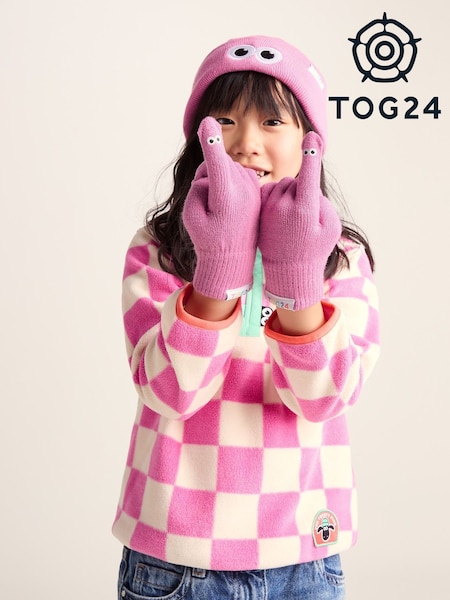 Tog 24 Pink Kids Soay Shaun The Sheep Knit Gloves (W84223) | £12